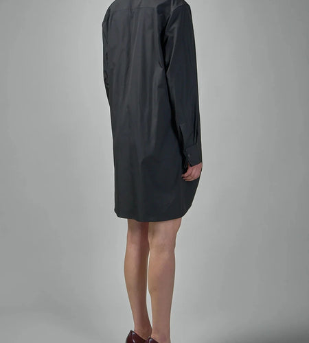 Solid Loose Spliced Folds Minimalist Dresses for Women Lapel Long Sleeves Temperament Dress Female Fashion Clothing