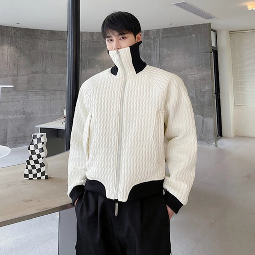 Load image into Gallery viewer, Winter Personalized Short Men&#39;s Padded Jacket Turn-down Collar Zipper Contrast Color Male Coats Niche New Fashion 9C8957
