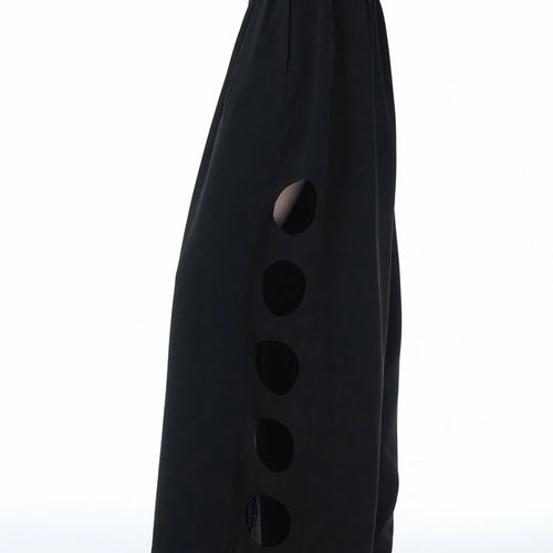 Load image into Gallery viewer, High Elastic Waist Gray Side Hollow Out Long Wide Leg Pants New Trousers Women Fashion Tide Spring Autumn 2025 1DJ1255
