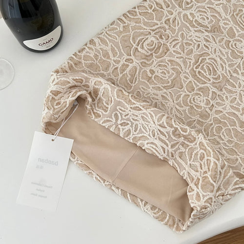 Load image into Gallery viewer, Summer 2024 Retro Beige Sequins Elegant Backless Birthday Party Short Dress Women Sexy Club Sleeveless Strapless Evening Dresses
