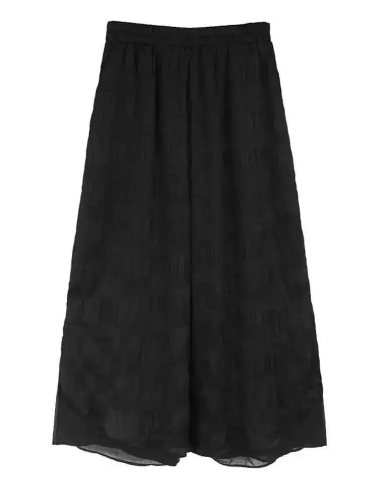 High Elastic Waist Black Pleated Long Wide Leg Casual Pants New Trousers Women Fashion Tide Spring Autumn 2025 1DH7021