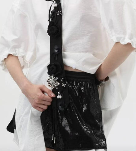 Hit Color Spliced Sequins Fashion Shorts for Women High Wasit Patchwork Pockets Temperament Shorts Female Clothing