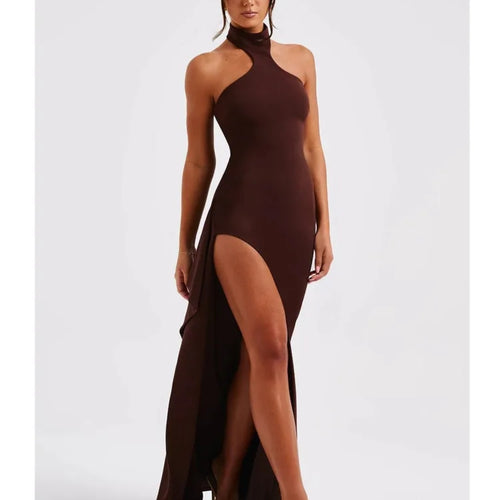 Load image into Gallery viewer, Women's Elegant Sleeveless Evening Dress, Open Back, High Split, Slim Fit Style, Female Long Dress, Spring, 2024
