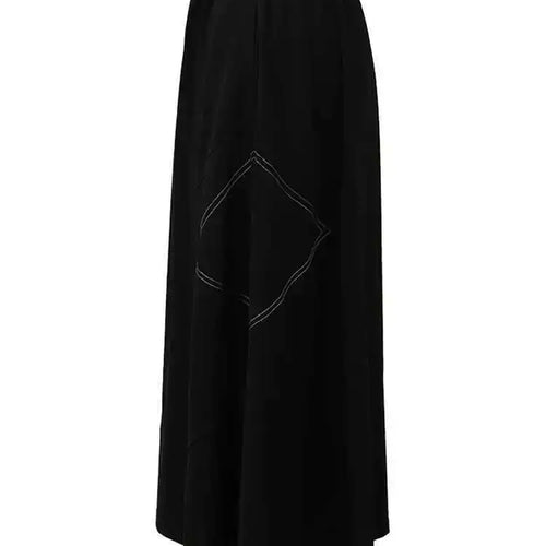 Load image into Gallery viewer, High Elastic Waist Black Topstitched Pocket A-line Half-body Skirt Women Fashion Tide New Spring Autumn 2025 1DH5353
