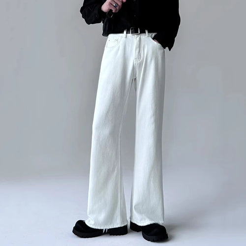 Load image into Gallery viewer, Men's Jeans New American High Street Cleanfit Solid Color Casual Trendy Denim Pants Straight Leg Flared Trousers 9W1429
