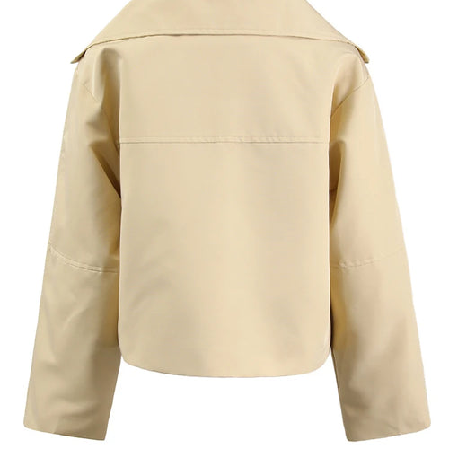 Load image into Gallery viewer, Apricot Brief Pocket Big Size Casual Jacket New Lapel Long Sleeve Women Coat Fashion Tide Spring Autumn 2025 CPG1295
