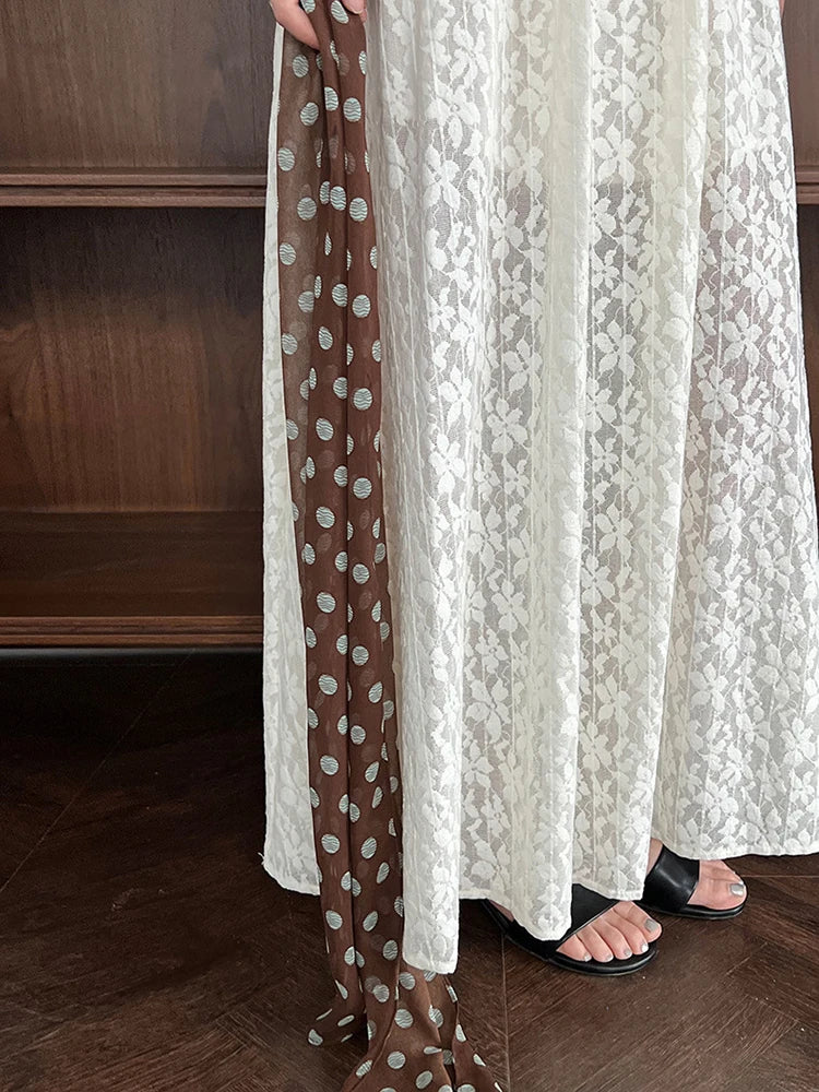 Women Green Printed Bandage Long Spaghetti Strap Dress New V-Neck Sleeveless Fashion Tide Spring Summer 2025 1DJ1311