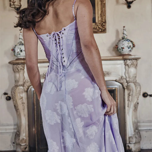 Load image into Gallery viewer, Elegant Print Backless Maxi Dress For Women Fashion New Spaghetti Strap Sleeveless Loose A-line Club Party Long Dress
