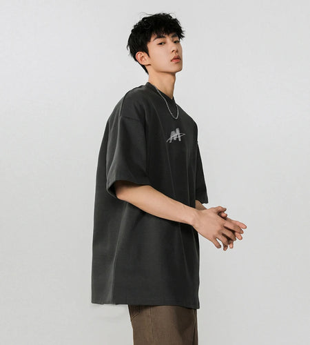 Men's T-shirts Short Sleeve New Korean Style Summer Letter Printing Design Solid Color Stylish Pullover Menwear 9W1759