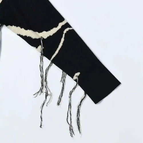 Load image into Gallery viewer, Women  Knitting Striped Tassels Big Size Dress New Round Neck Long Sleeve Loose Fit Fashion Tide Spring Autumn 2025 SG592
