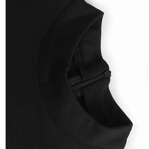 Load image into Gallery viewer, Women Black Three-dimensional Flower Lace Big Size Dress New Turtleneck Short Sleeve Fashion Spring Autumn 2025 1DH8218
