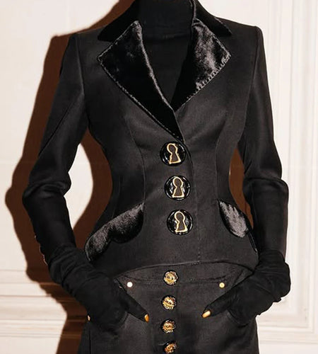 Solid Spliced Buttons Two Piece Sets for Women Lapel Long Sleves Jacket High Waist Wide Leg Pant Fashion Set Female