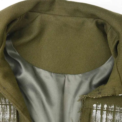 Load image into Gallery viewer, Women Green Paint Elegant Long Blazer New Lapel Long Sleeve Loose Fit Jacket Fashion Tide Spring Autumn 2025 1DF613806
