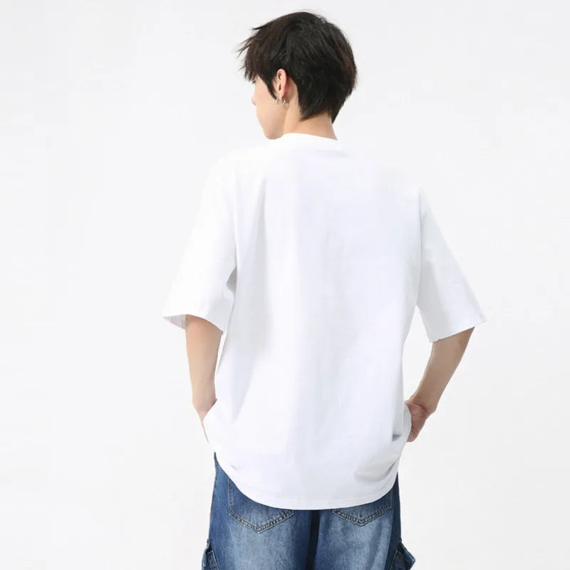 Simple Loose Men's T-shirts Casual Round Neck Printing Male Pullover Tees Short Sleeve Summer Fashion Tide 9C6150