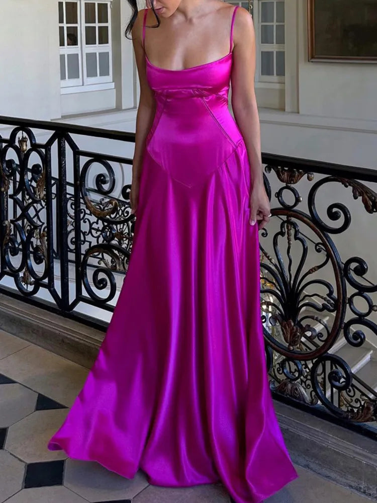 Sexy Camisole Slim Backless Long Dress For Women Elegant Sleeveless Party Club Evening Dress Summer New 2025 Vestidos