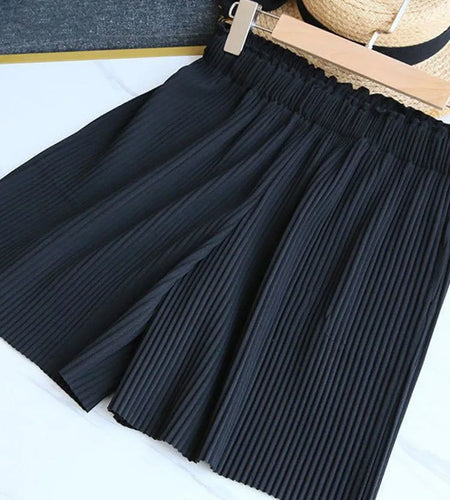 Women Shorts Harajuku Summer wide-leg Pants Leisure Loose Korean Style Solid Color woman's Shorts