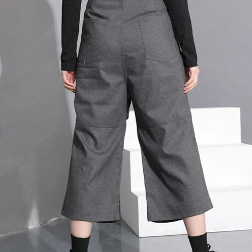 Load image into Gallery viewer, High Waist Gray Brief Pleated Long Wide Leg Trousers New Loose Fit Pants Women Fashion Tide Spring Autumn 2025 YA77402
