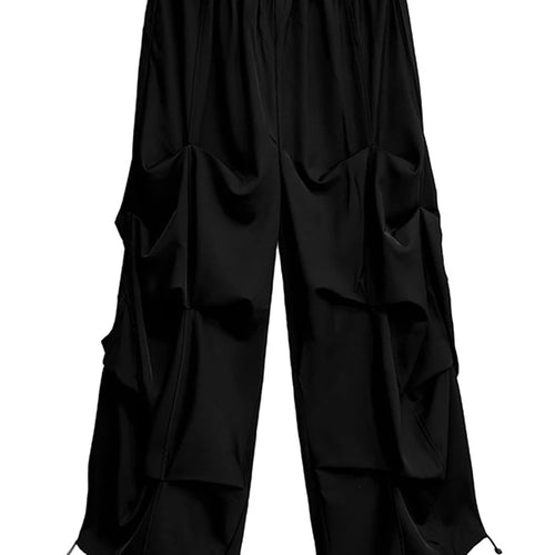 Load image into Gallery viewer, High Elastic Waist Black Drawstring Pleated Wide Leg Pants New Trousers Women Fashion Tide Spring Autumn 2025  1DH9524
