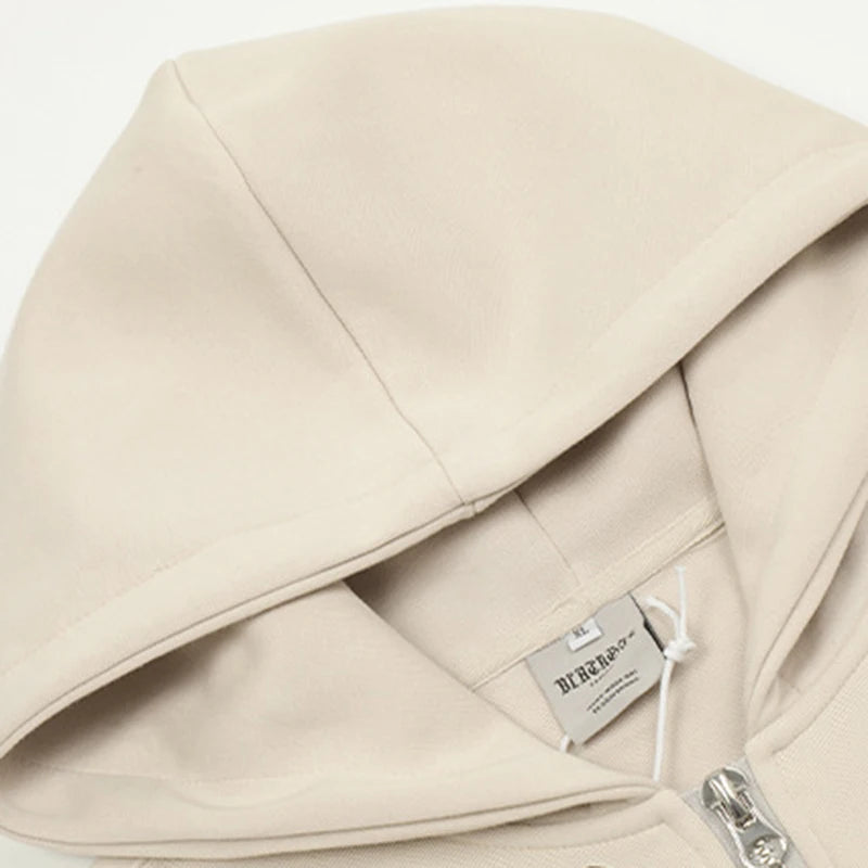 Men's Sweatshirts New American Hoodie Printed Loose Hoodie Trendy Zipper Pockets Design Male Casual Clothing Spring 9W1883