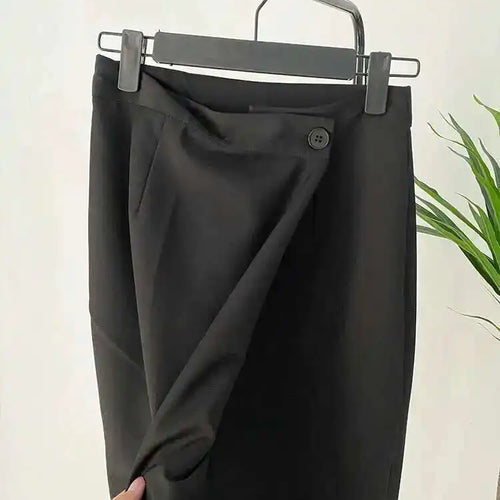 Load image into Gallery viewer, High Waist Black Irregular Spliced Long Elegant Half-body Skirt Women Fashion Tide New Spring Autumn 2025 1DF1470
