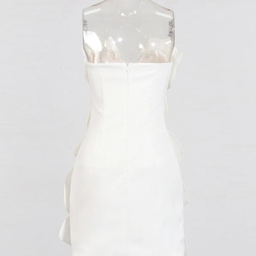 Load image into Gallery viewer, Solid Spliced Appliques Slimming Dresses For Women Strapless Sleeveless High Waist Temperament Dress Female Clothes
