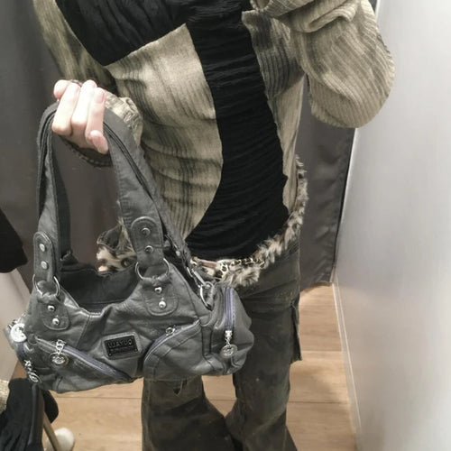 Load image into Gallery viewer, Y2k Aesthetic Cross Patchwork Shirts Femme Harajuku Grunge Half High Collar Women's T-shirt Streetwear Casual Tie-dye Tees
