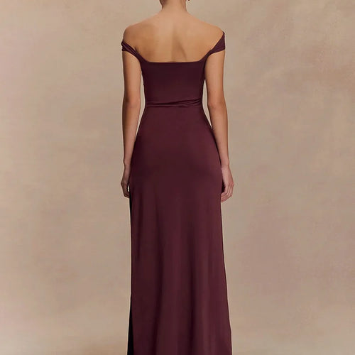 Load image into Gallery viewer, Off-shoulder Strapless Sexy Maxi Dress Women Gown Fashion  Sleeveless Backless High Waist Split Club Party Long Dress
