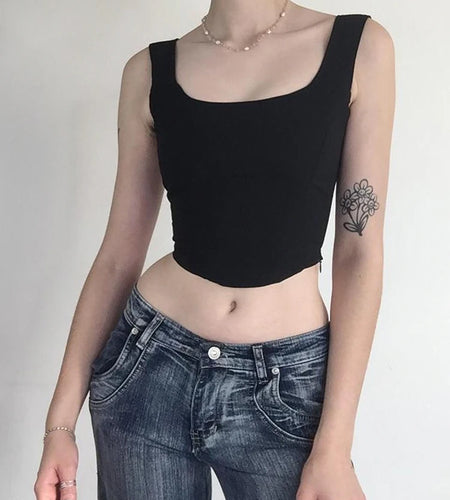 Casual Dark Academia Bandage Skinny Tank Top for Women Gothic Lace Up Backless Summer Vest Mini Corset Summer Cropped