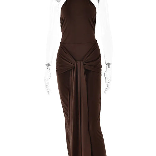 Load image into Gallery viewer, Sexy Sleeveless Backless Lace Up Evening Dress Women's Elegant Slim Fit Maxi Dress Female Elegance Party Vesidos 2024
