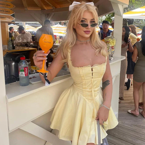 Load image into Gallery viewer, Summer Lovely Cute Mini Dress Black Hollow Out Sexy Party Dresses Lace Up Elegant Holiday Dress Women 2024 New In
