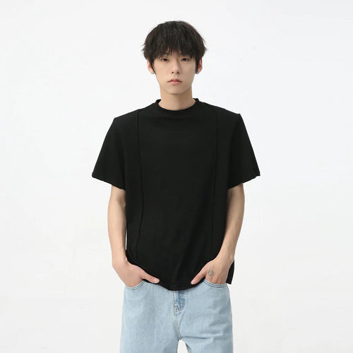 Load image into Gallery viewer, Summer Men&#39;s Short Sleeve T-shirt Korean Version Shoulder Pad Round Neck Trend Fashion Loose Casual Top 9C5627
