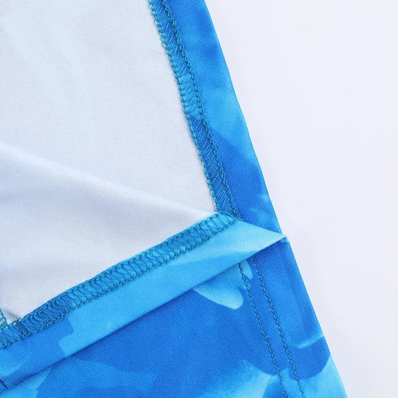 Blue Floral Print Sexy Maxi Dress For Women Gown Autumn New Square Collar Long Sleeve Lace-up Sexy Long Dress Elegant