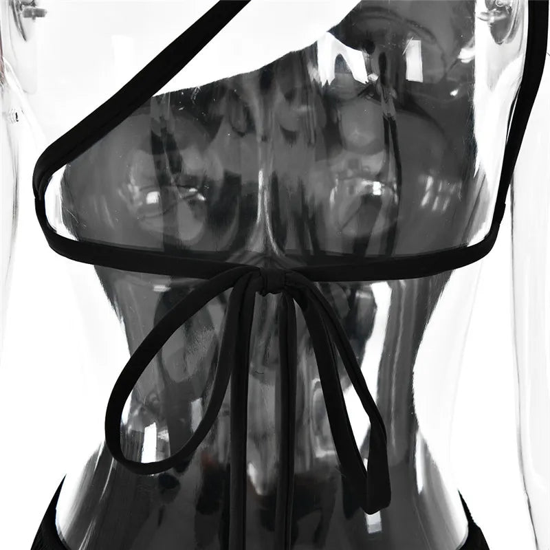 One Shoulder Diagonal Collar Backless Sexy Maxi Dress For Women Robe Fashion Off-shoulder Sleeveless High Split Dress