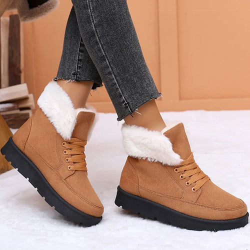Load image into Gallery viewer, Women&#39;s Boots Low Heels Winter Boots With Fur Snow Boots Ankle Botas Mujer 2025 New Winter Footwear Comfortable Fur Shoes Woman
