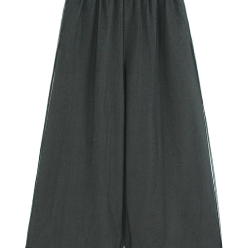 Load image into Gallery viewer, High Elastic Waist Gray Mesh Spliced Casual Wide Leg Pants New Trousers Women Fashion Tide Spring Autumn 20251DJ1438
