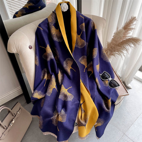 Load image into Gallery viewer, Warm Winter Scarf Cashmere Women Pashmina Design Print Shawls Wrap Female Thick Blanket Soft Bufanda Stoles Fashion
