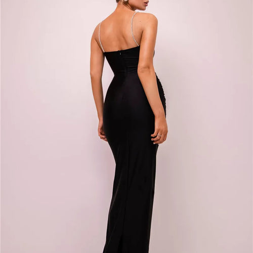 Load image into Gallery viewer, Glitter Spaghetti Strap Sexy Maxi Dress For Women Fashion Sleeveless Backless Bodycon Club Party Long Dress Elegant
