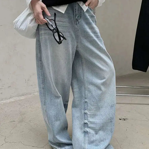 Load image into Gallery viewer, High Waist Light Blue Pocket Denim Long Casual Wide Leg Jeans New Women Trousers Fashion Tide Spring Autumn 2025 1DH8352
