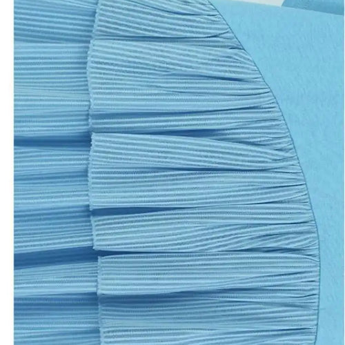 Load image into Gallery viewer, Women Blue Back Mesh Ruffles Big Size Casual T-shirt New Round Neck Short Sleeve Fashion Tide Spring Summer 2025 1DJ0181
