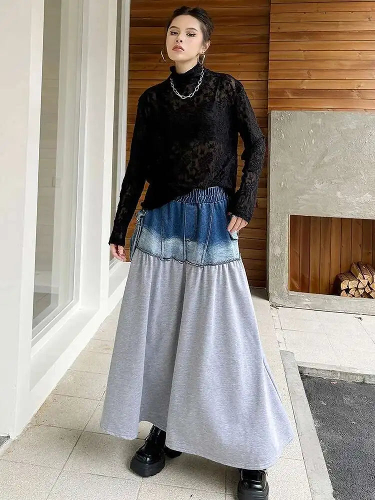 Women Black Thin Lace Perspective Elegant Big Size T-shirt New Turtleneck Long Sleeve Fashion Spring Autumn 2025 1DH7141