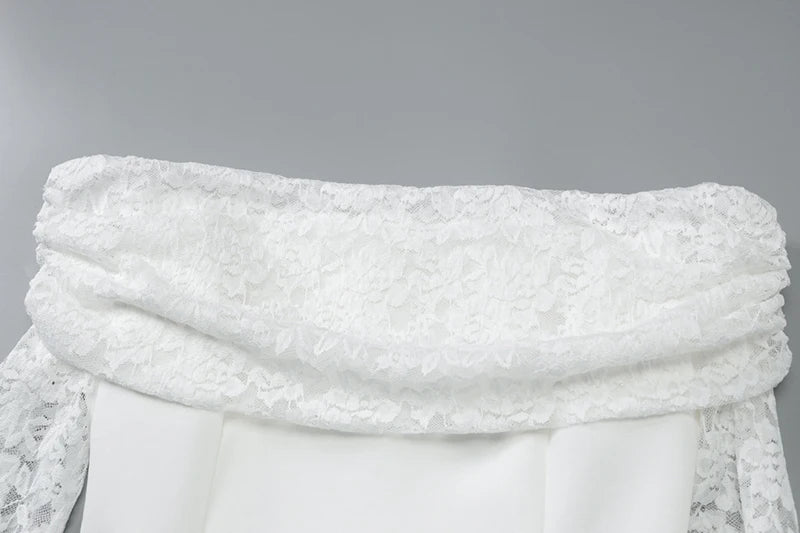 Off-shoulder Long Sleeve Sexy Mini Dress For Women Robe Strapless Backless High Waist A-line Elegant Club Party Dress