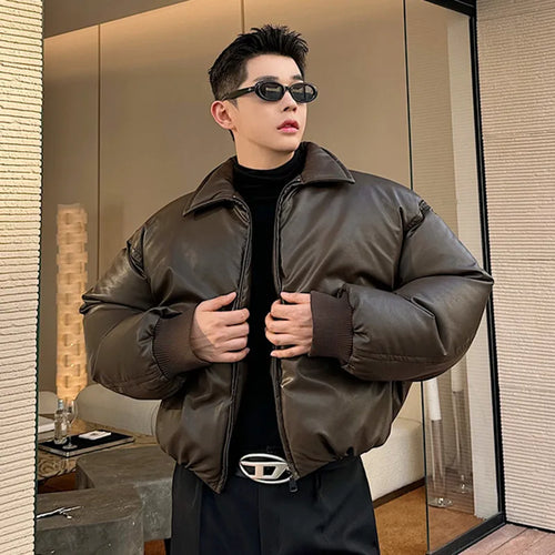 Load image into Gallery viewer, Winter Men&#39;s Cotton Padded Coat Wear Rib Cuff Zipper Loose New Fashion Male Solid Color 2024 Korean Style Trend 9C3395
