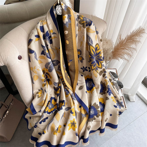 Load image into Gallery viewer, Warm Winter Scarf Cashmere Women Pashmina Design Print Shawls Wrap Female Thick Blanket Soft Bufanda Stoles Fashion
