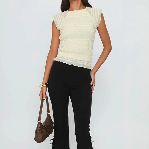 Load image into Gallery viewer, y2k Crop Tops Summer Women Aesthetic Clothing Crew Neck Flying Sleeve Smocked T Shirts 2000s Party Clothes Streetwear
