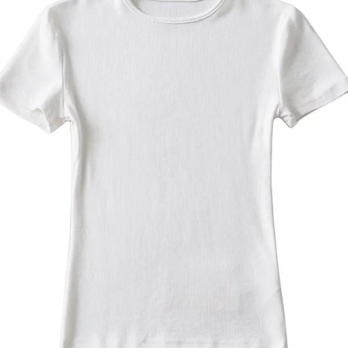 Load image into Gallery viewer, Casual Summer Woman Skinny Fit T-shirt Tight Short-Sleeve O-neck Tee Basic Solid Crop Tops T Shirt
