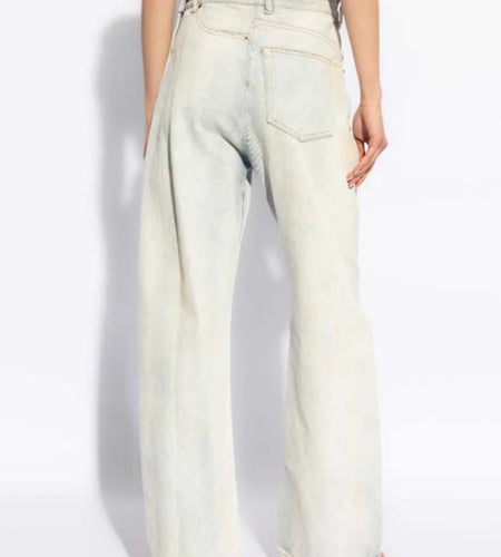 Sold Designer Slimming Demin Pant For Women High Waist Spliced Pockets Chic Casual Jeans Female Fashion Clothes New