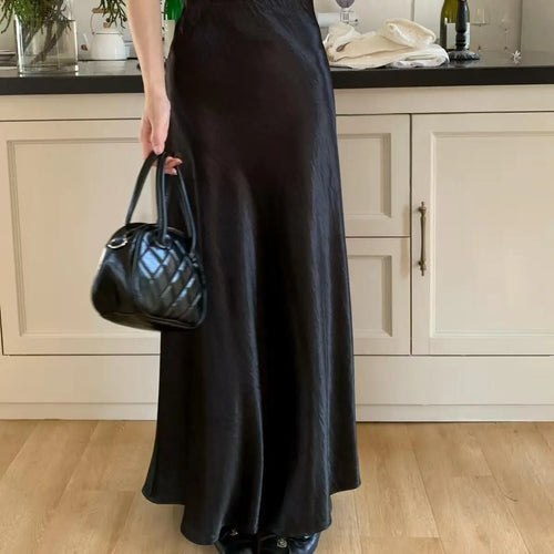 Load image into Gallery viewer, Spring Summer French Solid Elegant Sexy Club A-line Pleated Long Skirt Women High Waist Vacation Slim Wrap Hip Fishtail Skirts
