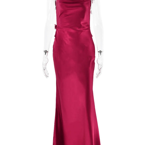 Load image into Gallery viewer, Elegant Sleeveless Flower Shoulder Strap Backless Bodycon Dress Women Sexy Slim Maxi Vesidos Temperament Party Evening
