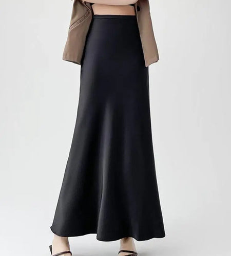 Women's Black Beige Elegant Office Wrap Hip Long Skirt Spring Summer Fashion Casual Brown Slim High Waist Festival Skirts Simple