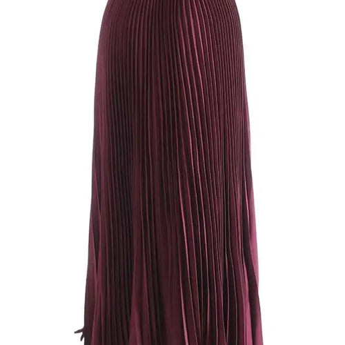 Load image into Gallery viewer, High Elastic Waist Wine Red Bow Spliced Pleated Elegant Half-body Skirt Women Fashion Tide New Spring Autumn 2025 1DH9840
